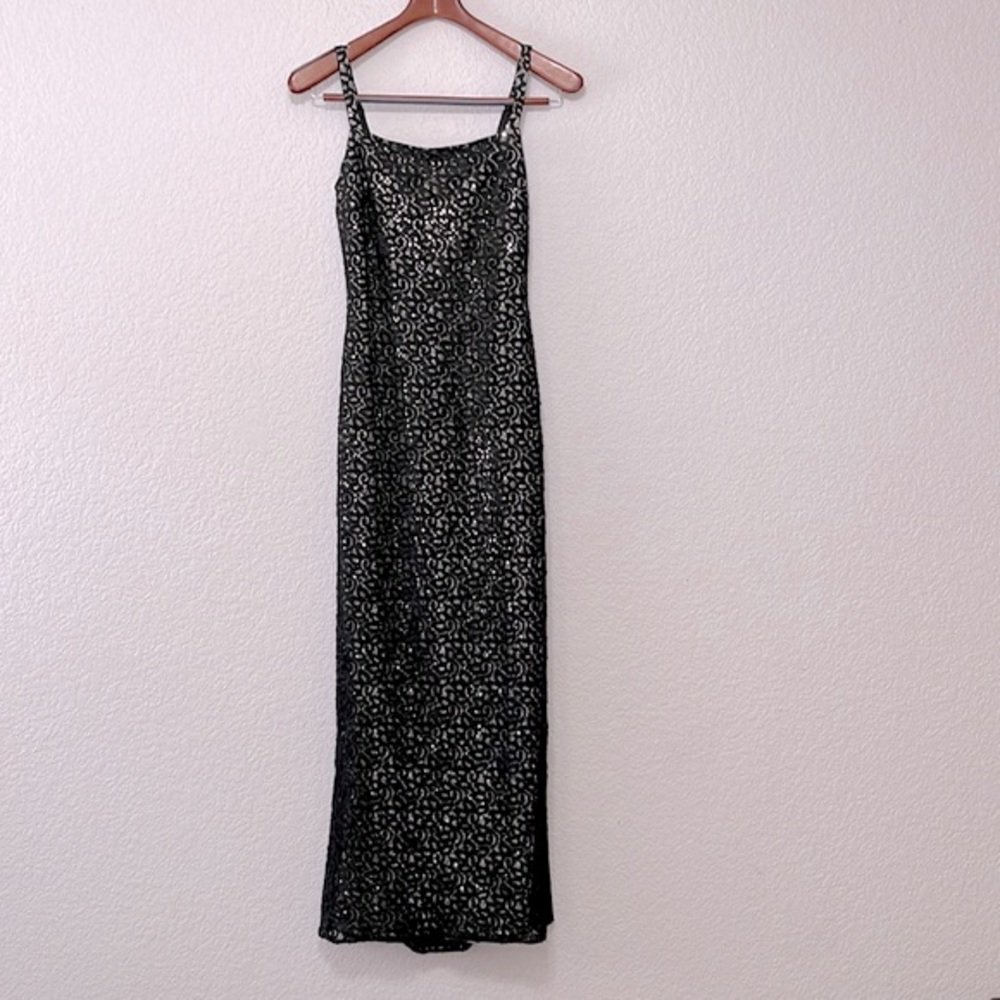 Jessica McClintock Gunne Sax Lace Sequin Maxi Dress - Picture 5 of 17